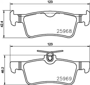 HELLA PAGID 8db355021701 -  Комплект тормозных колодок, дисковый тормоз